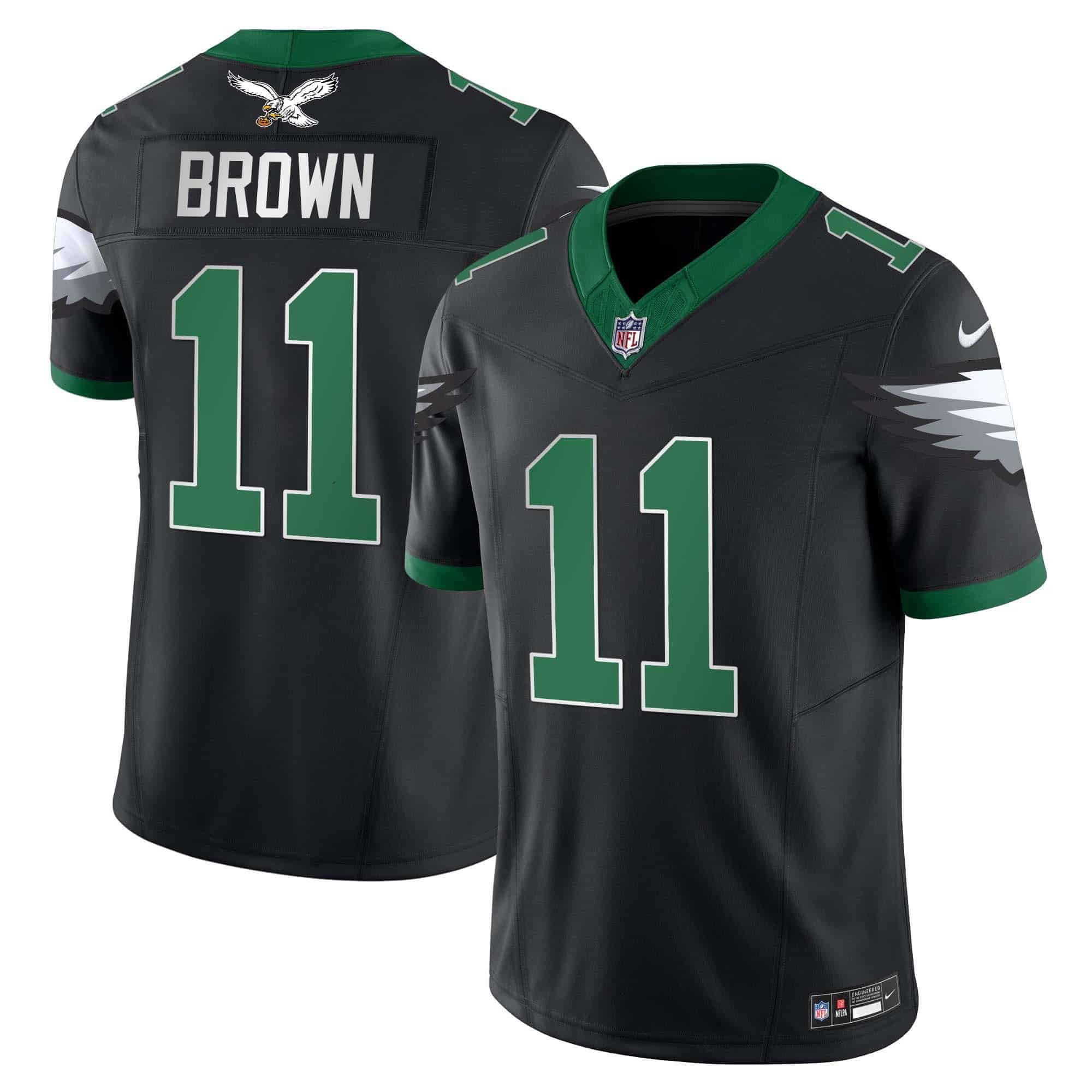 Men Philadelphia Eagles 11 Brown Black 2024 Nike Vapor Limited NFL Jersey